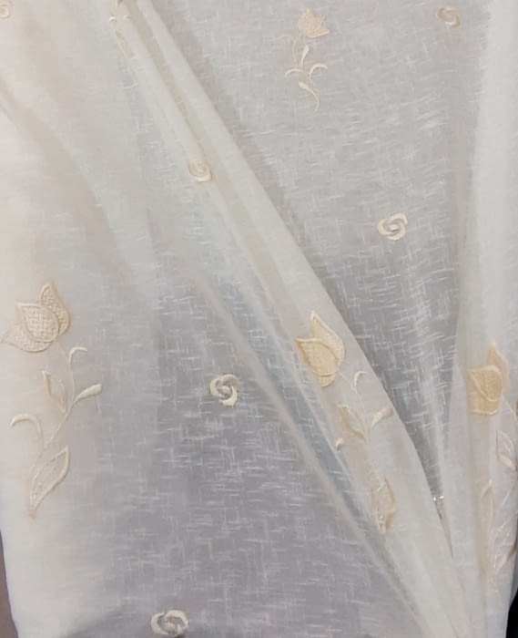 Tela visillo bordado ondas - 1