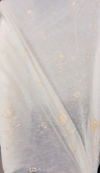 Tela visillo bordado ondas - 2