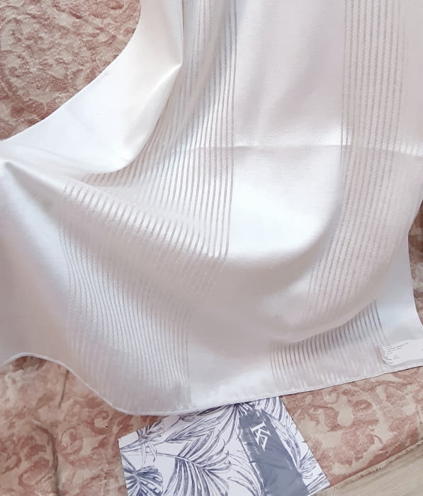 Tela visillo franjas blancas - 1