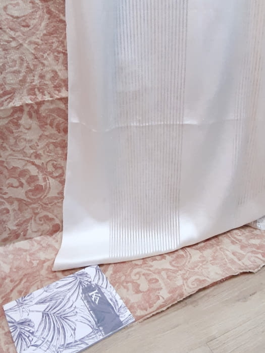 Tela visillo franjas blancas - 3