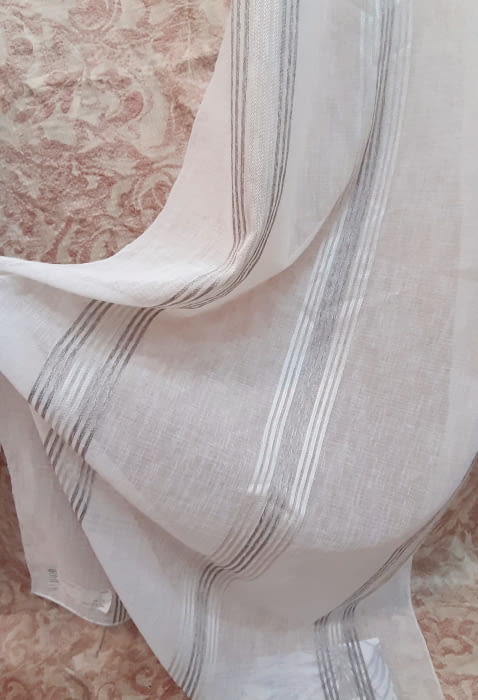Tela visillo rayitas gris 80 x 300