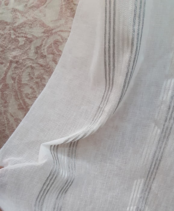 Tela visillo rayitas gris 80 x 300 - 2