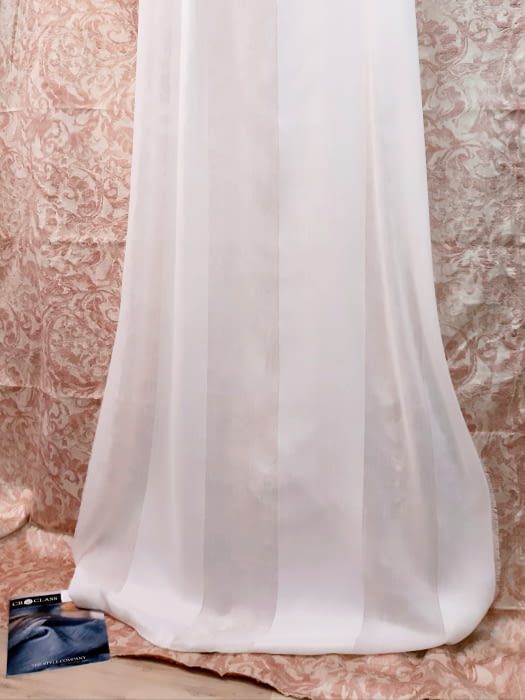 Tela visillo blanco rayas anchas - 1