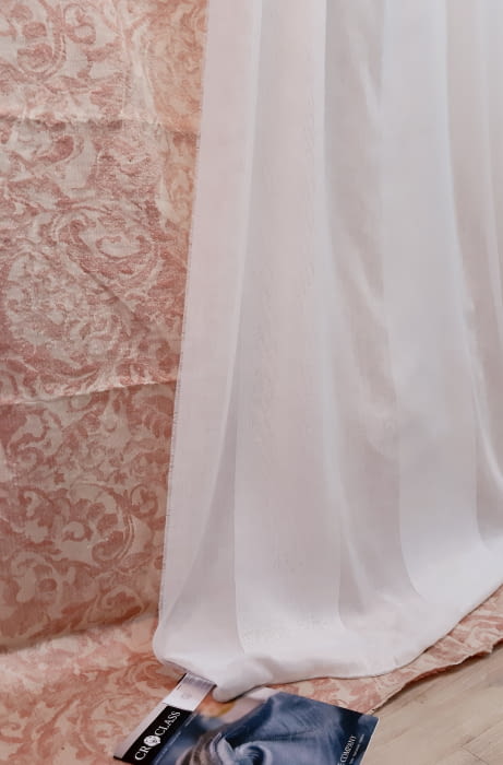 Tela visillo blanco rayas anchas - 3