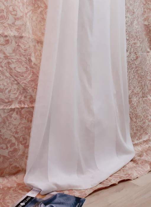 Tela visillo blanco rayas anchas - 4