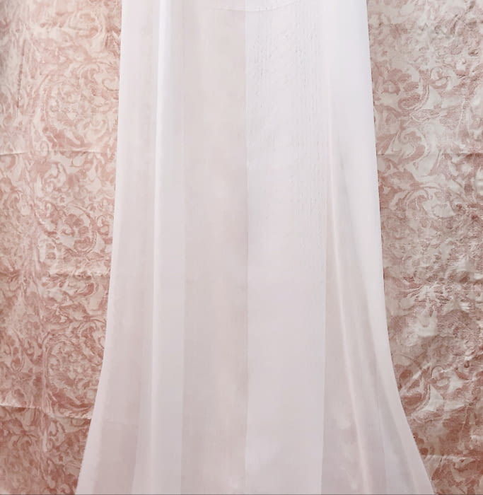 Tela visillo blanco rayas anchas - 5