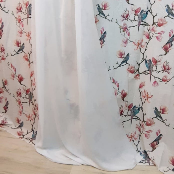 Tela visillo blanco franja sutil - 2