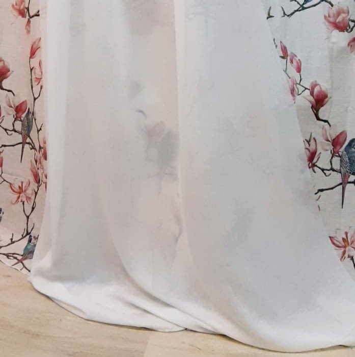 Tela visillo blanco franja sutil - 4