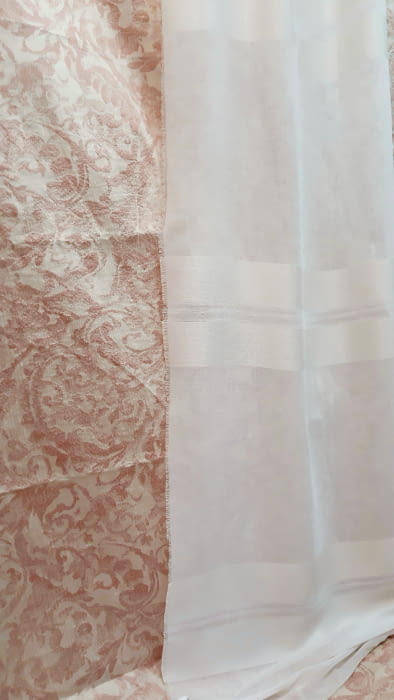 Tela visillo rayas brillo marfil - 5