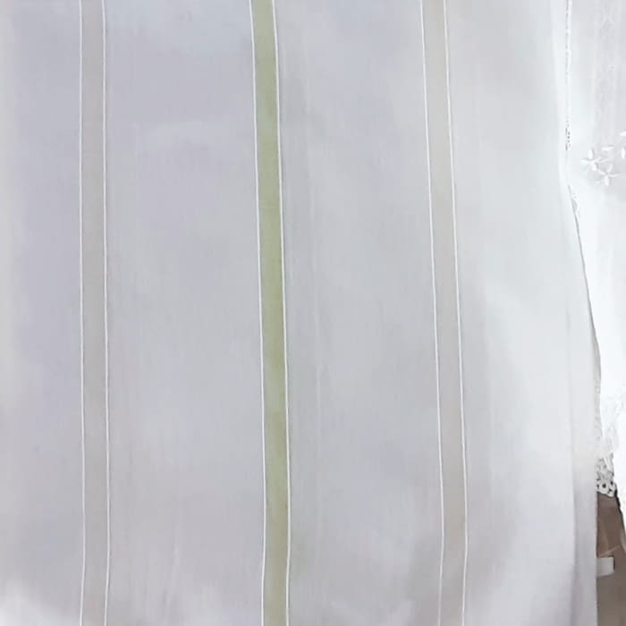 Tela visillo rayas verdes - 2