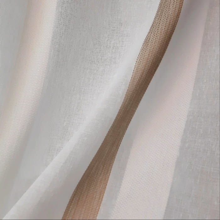 Tela visillo rayas marrón 215 x 300 = 29,99 € - 1