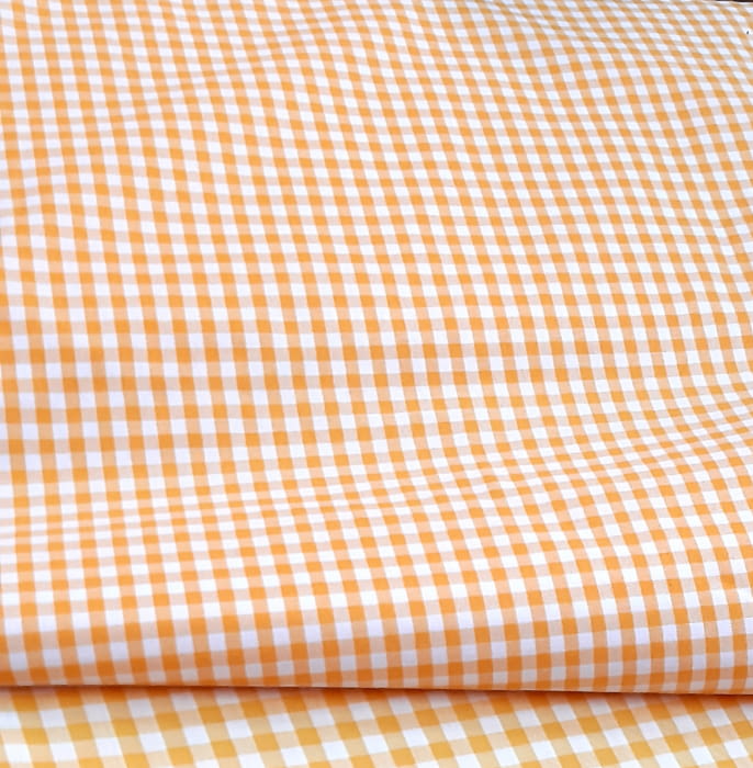 Tela vichy cuadritos anaranjados