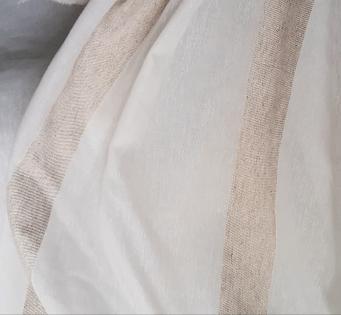 Tela visillo rayas lino - 5