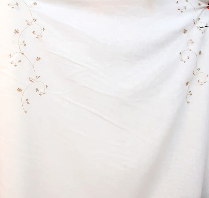 Tela visillo flores mostaza - 1