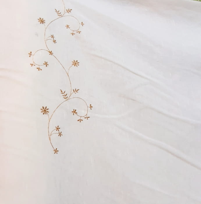 Tela visillo flores mostaza - 2