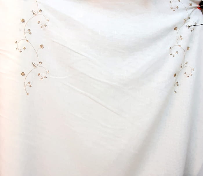 Tela visillo flores mostaza - 3