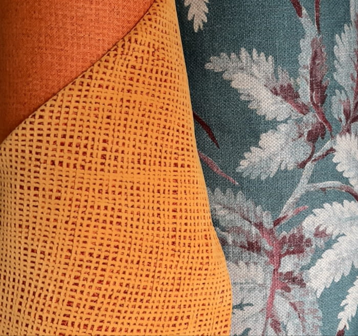 Tela tapicería Yute naranja - 3