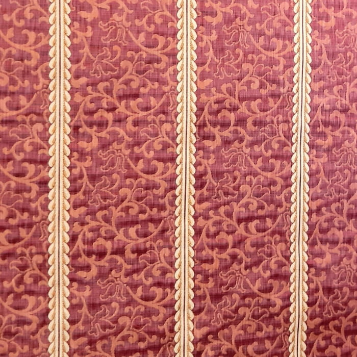 Tela tapicería rayas granates 140