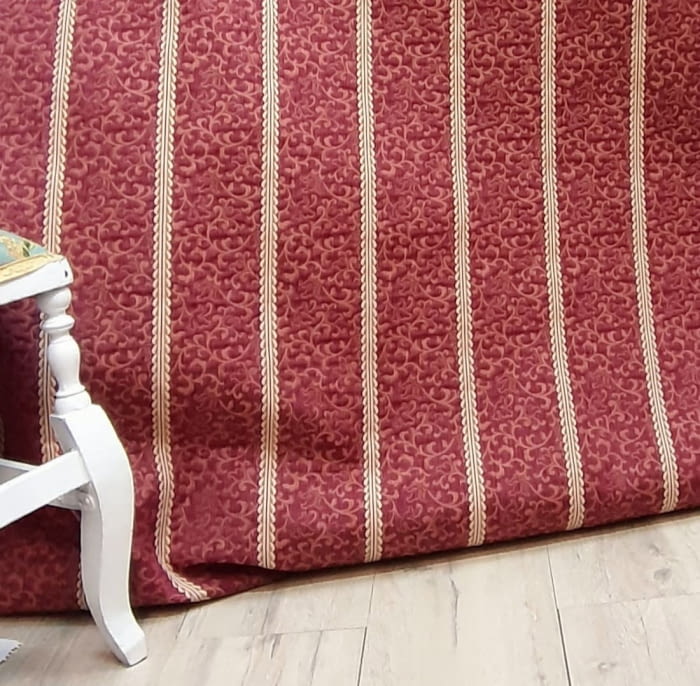 Tela tapicería rayas granates 140 - 3