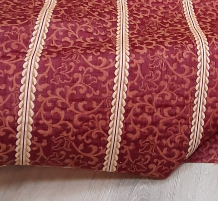 Tela tapicería rayas granates 140 - 4