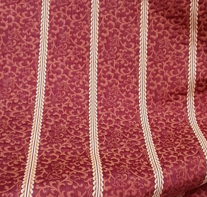 Tela tapicería rayas granates 140 - 5