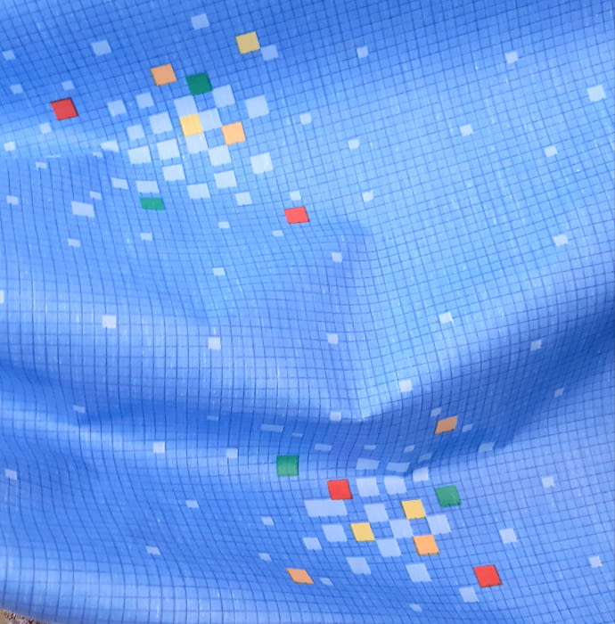 Tela chintz azul cuadraditos