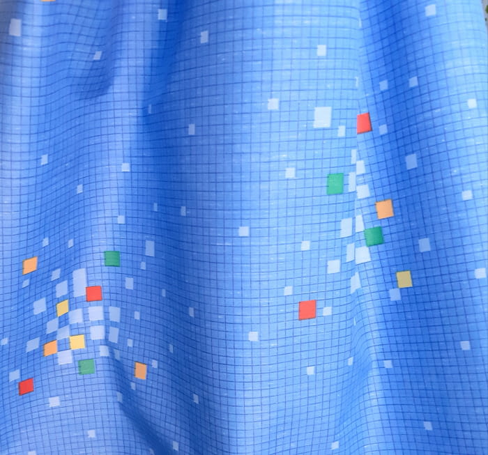 Tela chintz azul cuadraditos - 1