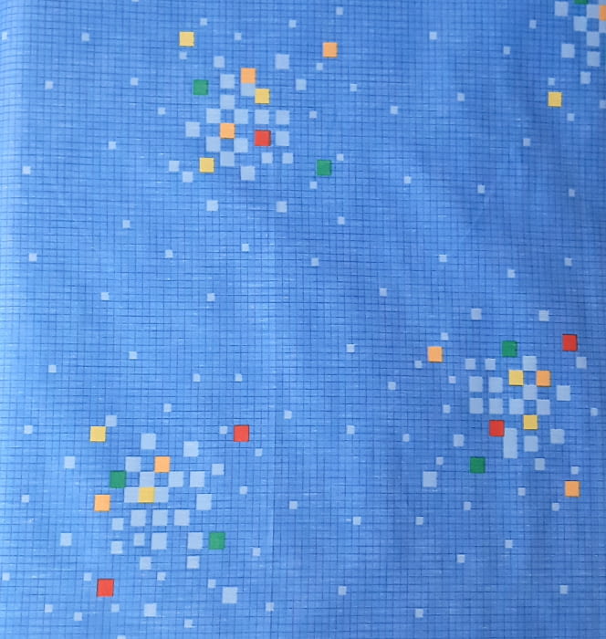 Tela chintz azul cuadraditos - 2