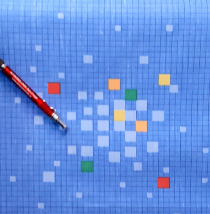 Tela chintz azul cuadraditos - 3