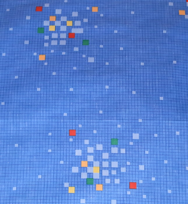 Tela chintz azul cuadraditos - 4