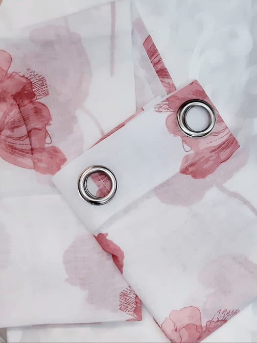 2 Visillos flor rosa Poppy