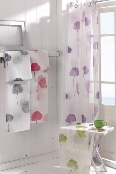 2 Visillos flor rosa Poppy - 3