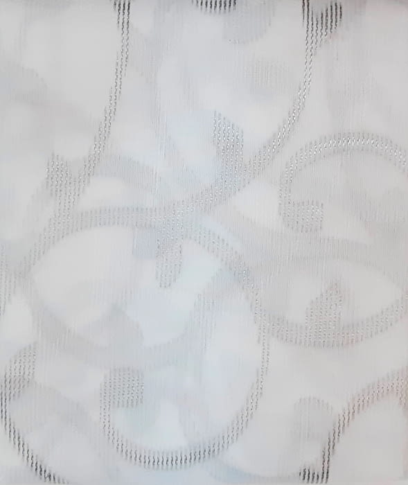 1 visillo blanco adamascado gris - 2