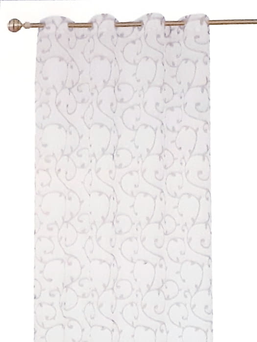 1 visillo blanco adamascado gris - 3