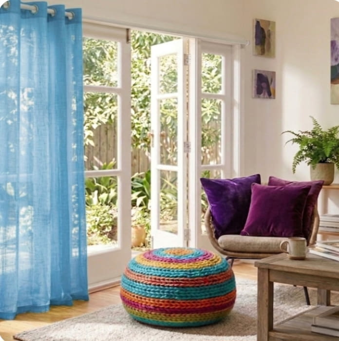 1 Visillo Azul turquesa