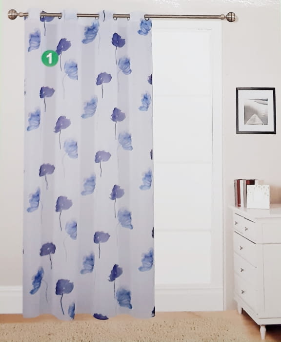 Visillos Poppy flor azul