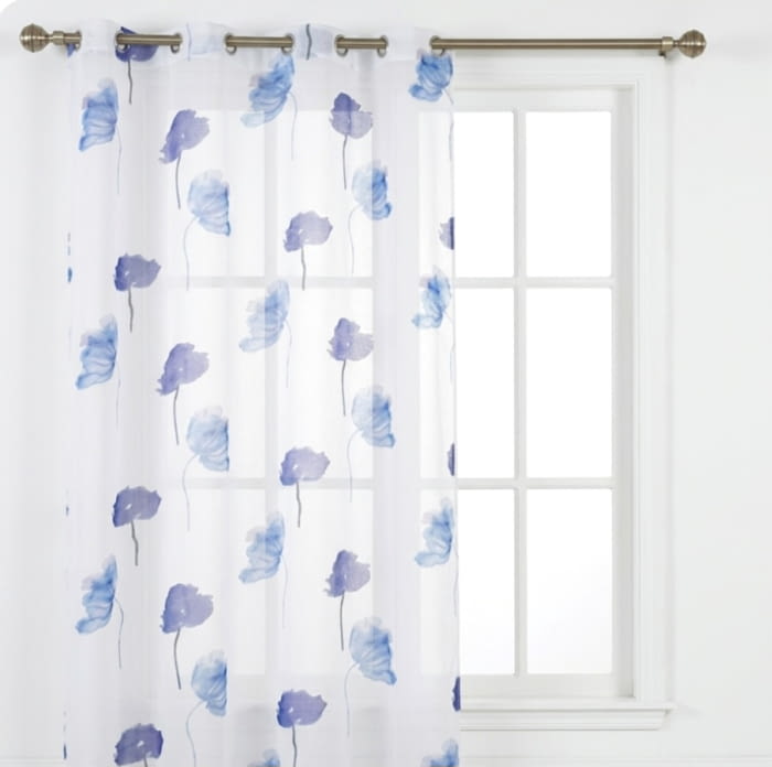 1 Visillo Poppy flores azules