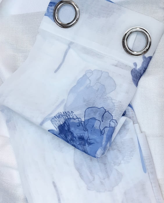 Visillos Poppy flor azul - 1