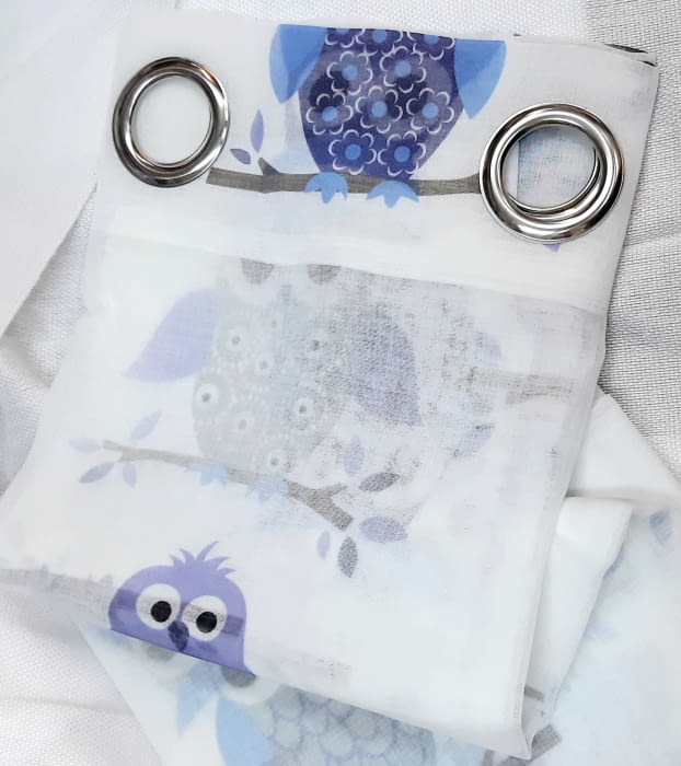 2 Visillos búhos lila