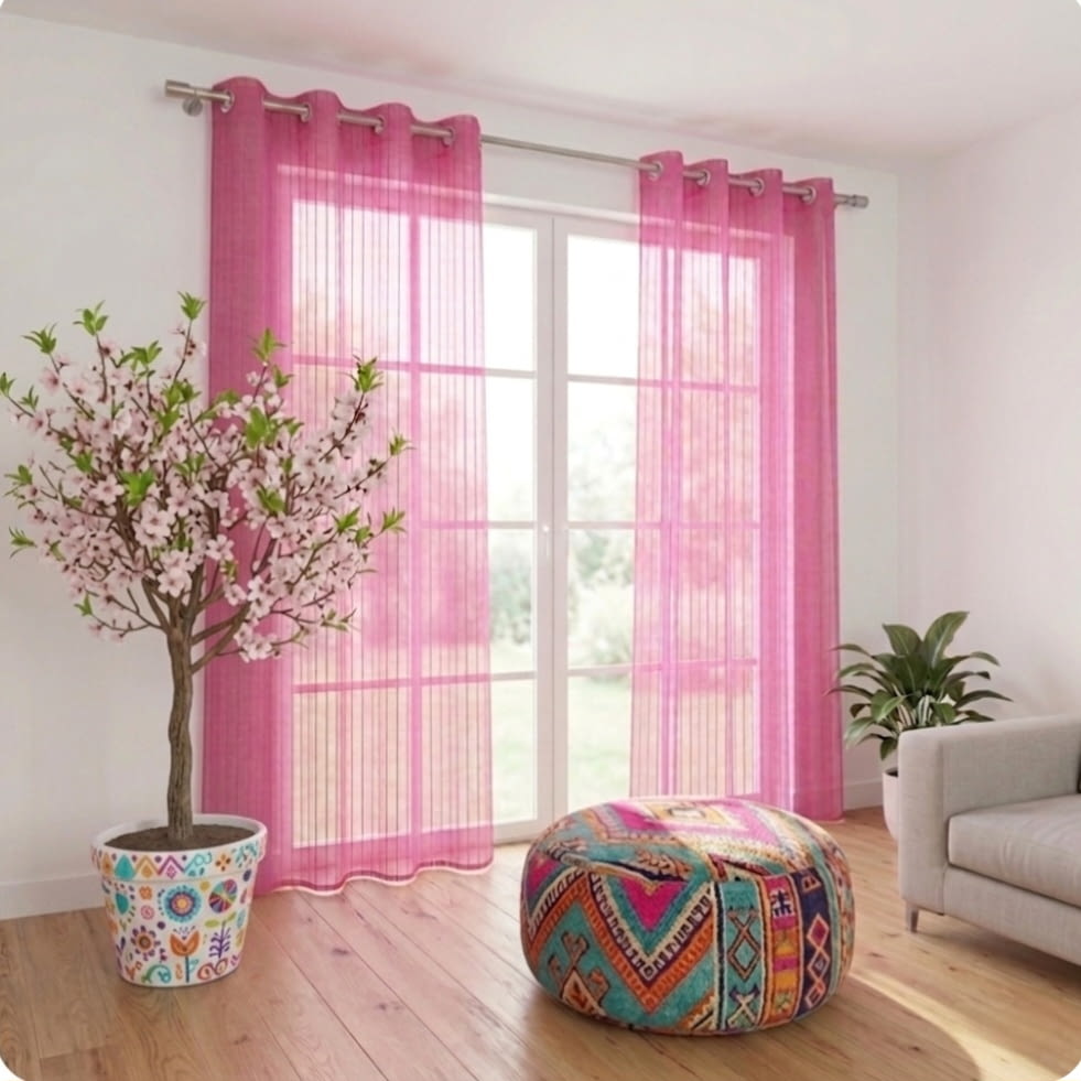 Visillo confeccionado Marien fucsia