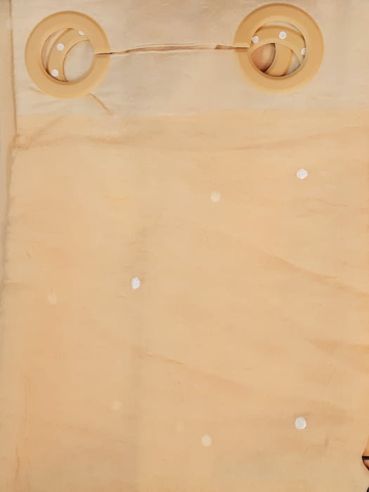 1 visillo bordado melocotón - 1