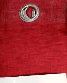 1 Visillo confeccionado rojo trama - 1
