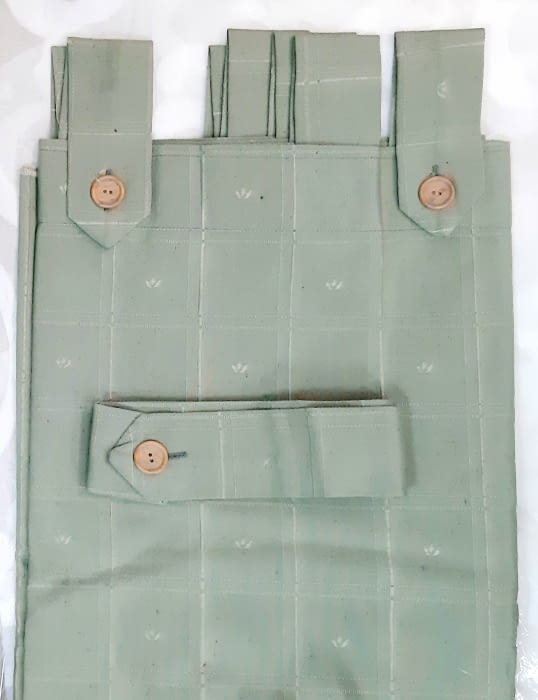 1 Cortina verde presillas + Abrazadera