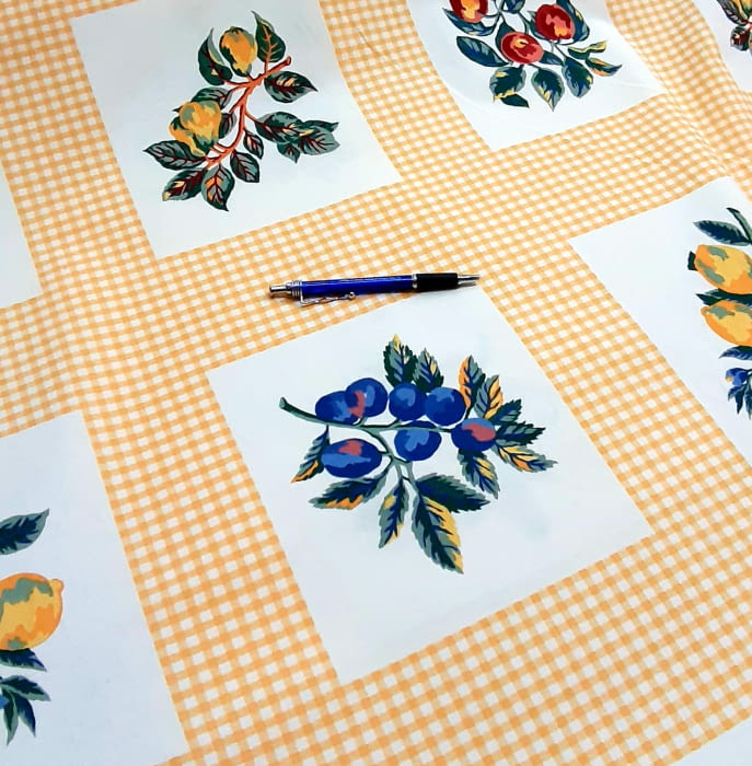 Tela algodón frutas amarillo - 1