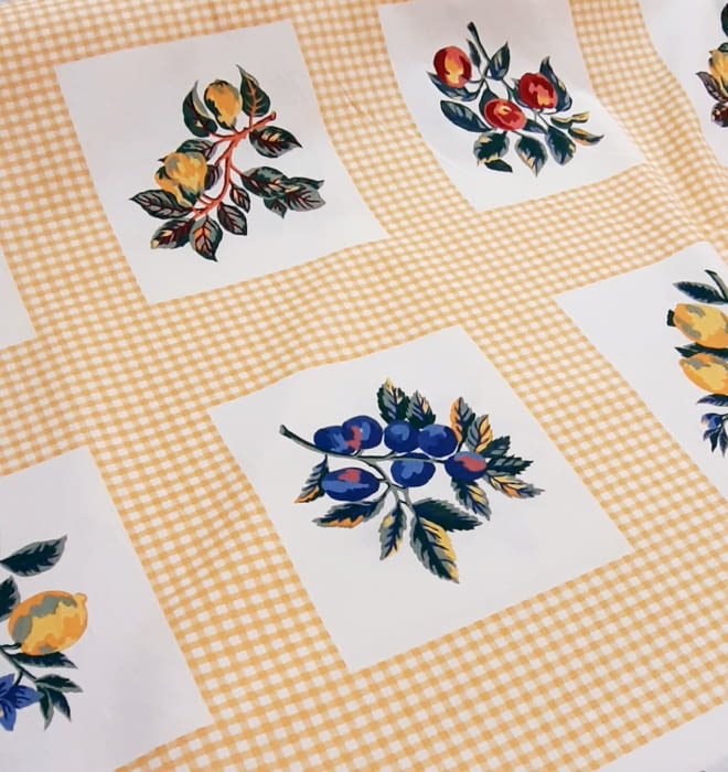 Tela algodón frutas amarillo - 4