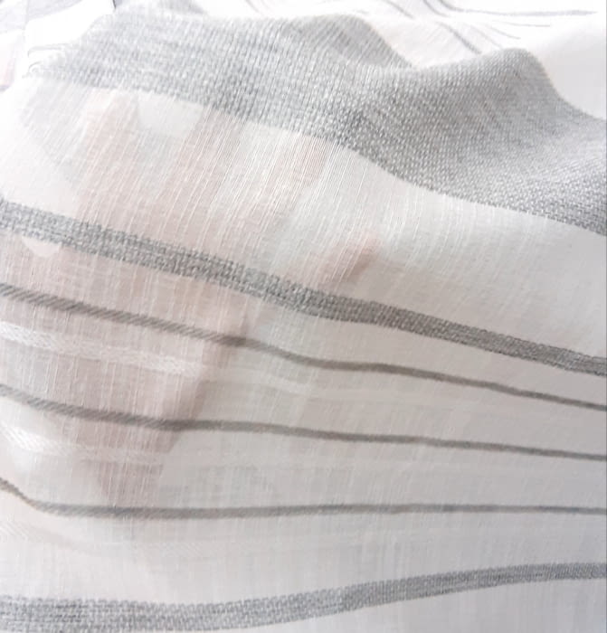 Retal de visillo rayas horizontales grises - 1