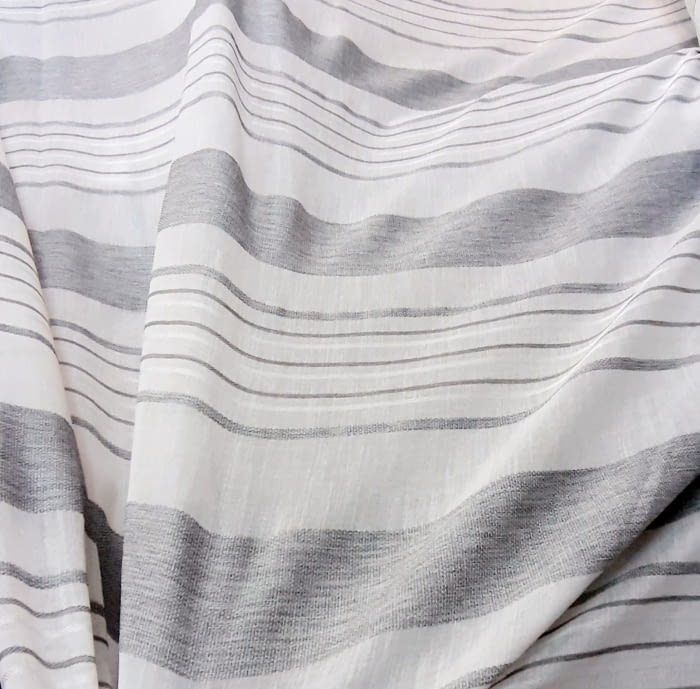 Retal de visillo rayas horizontales grises - 2