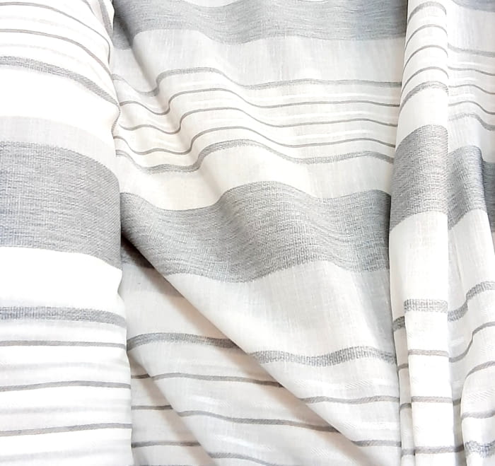 Retal de visillo rayas horizontales grises - 4