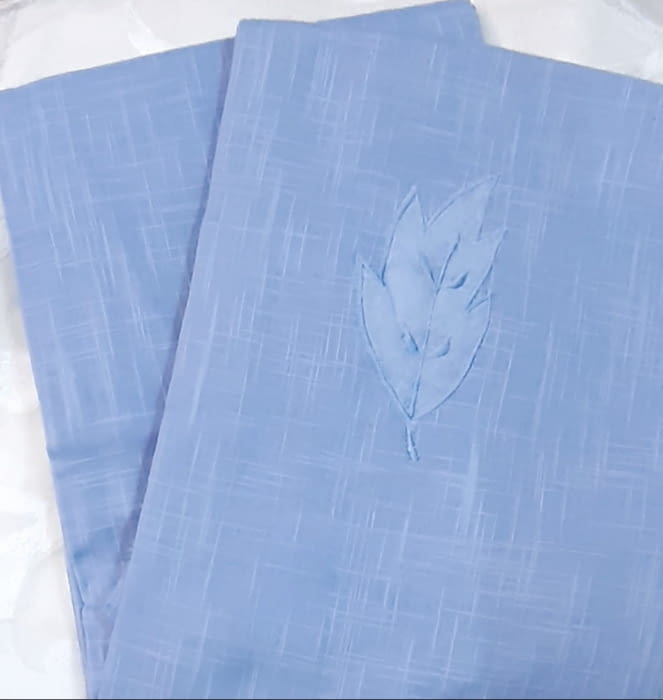 Visillos bordados azul presillas - 2