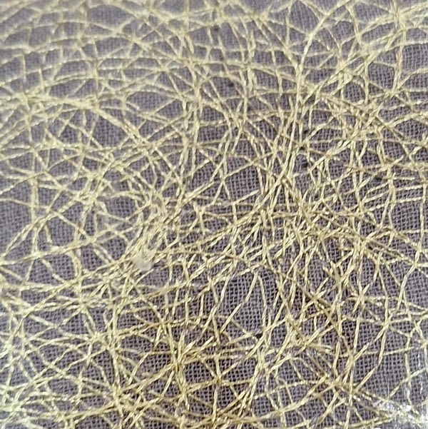 1 Visillo gris topo bordado oro - 2